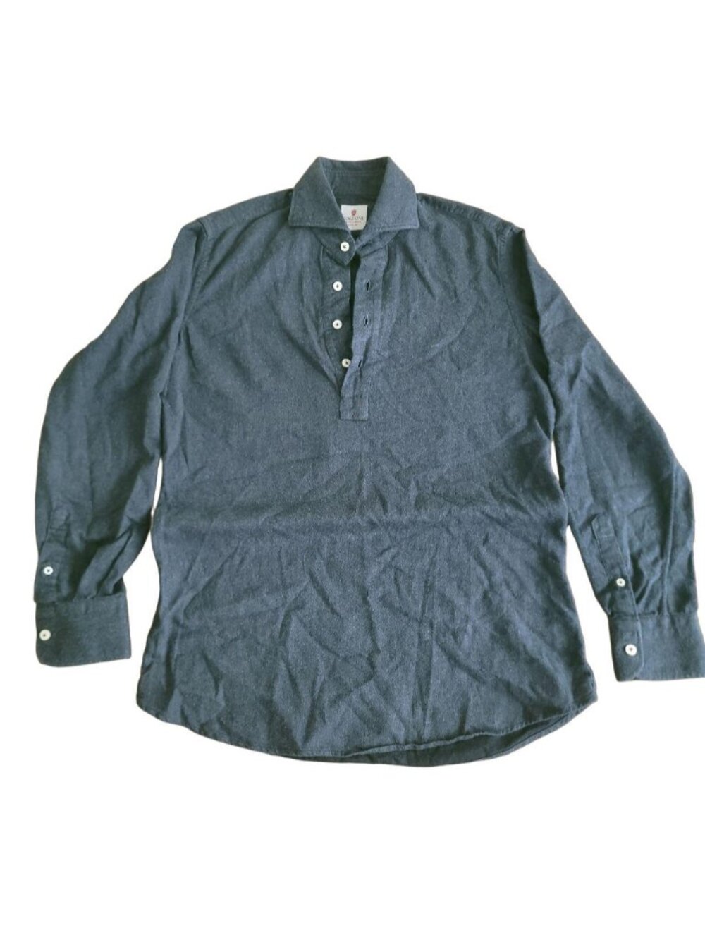 Cordone Fatto A Mano Italian Long Sleeve Henley Made in Italy